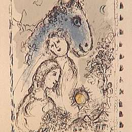 《蓝马夫妇》马克·夏加尔(Marc Chagall)高清作品欣赏