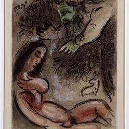 《夏娃被上帝诅咒》马克·夏加尔(Marc Chagall)高清作品欣赏