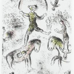 马克·夏加尔(Marc Chagall)高清作品:Illustration for Louis Aragons work &amp;ampquotOne w