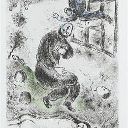 马克·夏加尔(Marc Chagall)高清作品:Illustration for Louis Aragons work &amp;ampquotOne w