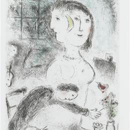 马克·夏加尔(Marc Chagall)高清作品:Illustration for Louis Aragons work &amp;ampquotOne w