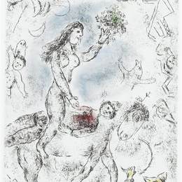 马克·夏加尔(Marc Chagall)高清作品:Illustration for Louis Aragons work &amp;ampquotOne w