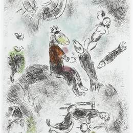 马克·夏加尔(Marc Chagall)高清作品:Illustration for Louis Aragons work &amp;ampquotOne w