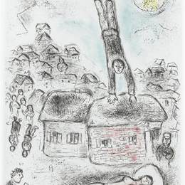 马克·夏加尔(Marc Chagall)高清作品:Illustration for Louis Aragons work &amp;ampquotOne w