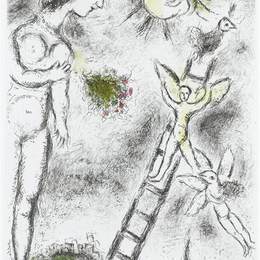 马克·夏加尔(Marc Chagall)高清作品:Illustration for Louis Aragons work &amp;ampquotOne w