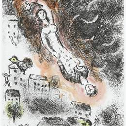 马克·夏加尔(Marc Chagall)高清作品:Illustration for Louis Aragons work &amp;ampquotOne w