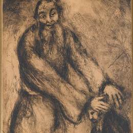 马克·夏加尔(Marc Chagall)高清作品:Joshua receives the blessing of Moses (Deuteronomy, XXXIV, 9