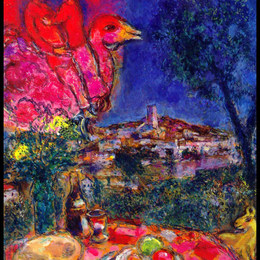 《圣徒保罗万圣节的桌子》马克·夏加尔(Marc Chagall)高清作品欣赏