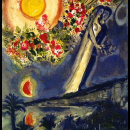 《美好天空中的恋人》马克·夏加尔(Marc Chagall)高清作品欣赏