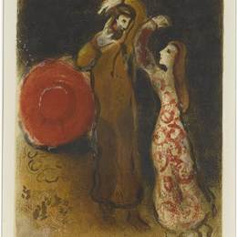 《鲁思和波阿斯会议》马克·夏加尔(Marc Chagall)高清作品欣赏