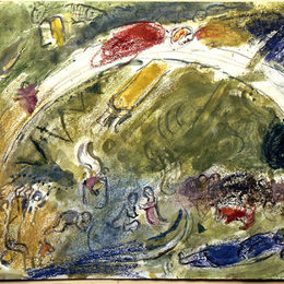 《诺亚和彩虹》马克·夏加尔(Marc Chagall)高清作品欣赏