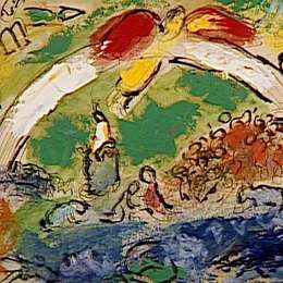 《诺亚和彩虹》马克·夏加尔(Marc Chagall)高清作品欣赏