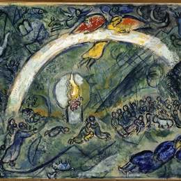 《诺亚和彩虹》马克·夏加尔(Marc Chagall)高清作品欣赏