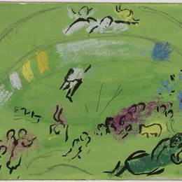 《诺亚和彩虹》马克·夏加尔(Marc Chagall)高清作品欣赏