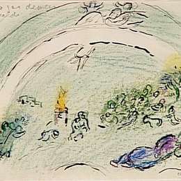《诺亚和彩虹》马克·夏加尔(Marc Chagall)高清作品欣赏