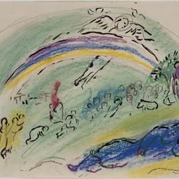 《诺亚和彩虹》马克·夏加尔(Marc Chagall)高清作品欣赏