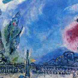 《巴黎城市景观》马克·夏加尔(Marc Chagall)高清作品欣赏