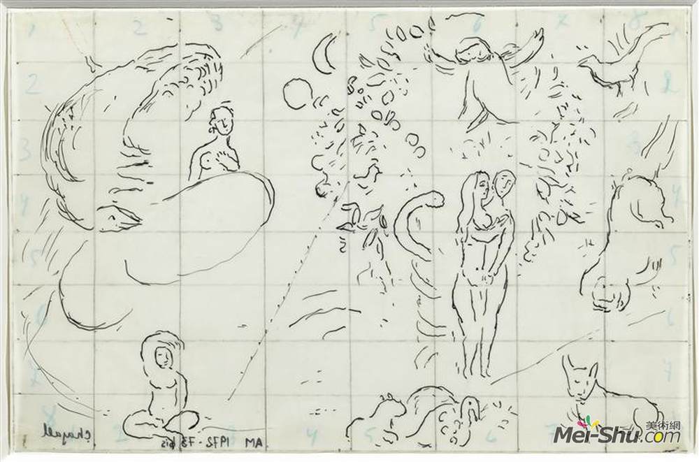 marc chagall马克·夏加尔油画1495《天堂》马克·夏加尔(marc