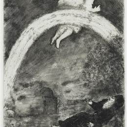 《天空中的彩虹，上帝与地球的盟约》马克·夏加尔(Marc Chagall)高清作品欣赏