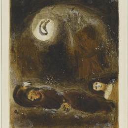 《波阿斯脚下的鲁思》马克·夏加尔(Marc Chagall)高清作品欣赏