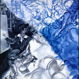 《缪斯的自画像（梦）》马克·夏加尔(Marc Chagall)高清作品欣赏