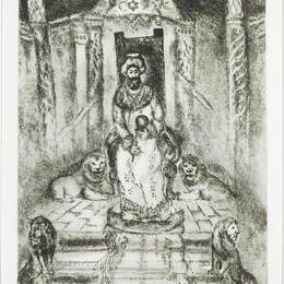 马克·夏加尔(Marc Chagall)高清作品:Solomon on the throne (I Kings, X, 18 20)