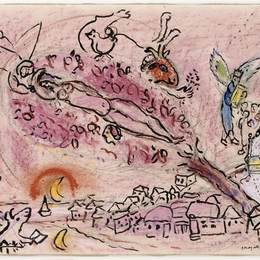 《歌曲之二》马克·夏加尔(Marc Chagall)高清作品欣赏