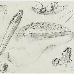 《歌曲之三》马克·夏加尔(Marc Chagall)高清作品欣赏