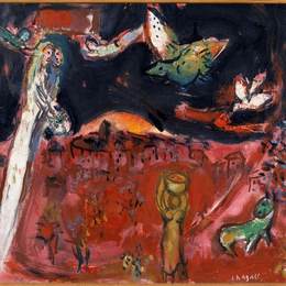 《歌曲之三》马克·夏加尔(Marc Chagall)高清作品欣赏