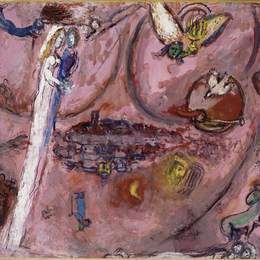 《歌曲之三》马克·夏加尔(Marc Chagall)高清作品欣赏