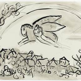 《歌曲之四》马克·夏加尔(Marc Chagall)高清作品欣赏