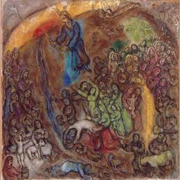 《撞击岩石》马克·夏加尔(Marc Chagall)高清作品欣赏