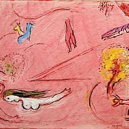 马克·夏加尔(Marc Chagall)高清作品:Study to &amp;ampquotSong of Songs I&amp;ampquot