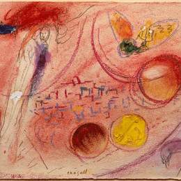 马克·夏加尔(Marc Chagall)高清作品:Study to &amp;ampquotSong of Songs III&amp;ampquot