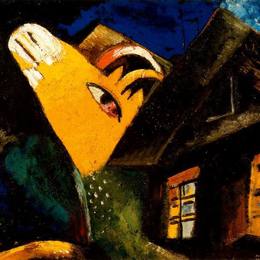 《牛棚》马克·夏加尔(Marc Chagall)高清作品欣赏