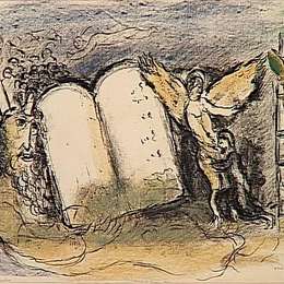 《摩西的视野》马克·夏加尔(Marc Chagall)高清作品欣赏