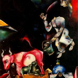 《俄罗斯，驴子和其他》马克·夏加尔(Marc Chagall)高清作品欣赏