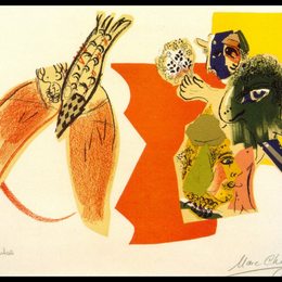 《无题（飞鱼）》马克·夏加尔(Marc Chagall)高清作品欣赏
