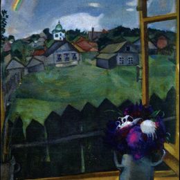 《维特伯斯克之窗》马克·夏加尔(Marc Chagall)高清作品欣赏