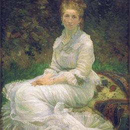 《穿白衣服的女士》玛丽·布哈可蒙(Marie Bracquemond)高清作品欣赏