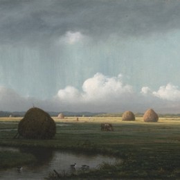 《纽伯里沼泽的骤雨》马丁·约翰逊·赫德(Martin Johnson Heade)高清作品欣赏