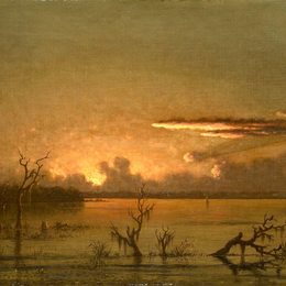 《圣约翰河上的暮色》马丁·约翰逊·赫德(Martin Johnson Heade)高清作品欣赏