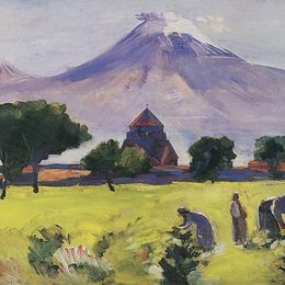 马蒂罗斯(Martiros Sarian)高清作品:Ararat and Saint Hripsime Church