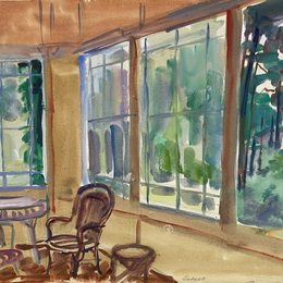 马蒂罗斯(Martiros Sarian)高清作品:Balcony on the Estate of Marshal Ivan Bagramian