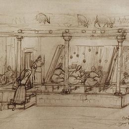 《织地毯》马蒂罗斯(Martiros Sarian)高清作品欣赏