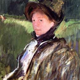 玛丽·卡萨特(Mary Cassatt)高清作品:Lydia Cassatt in a Green Bonnet and a Coat
