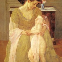 《母子》玛丽·卡萨特(Mary Cassatt)高清作品欣赏