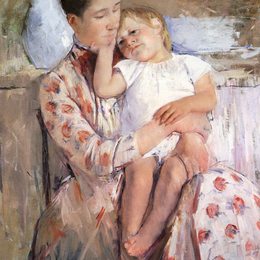 《母子》玛丽·卡萨特(Mary Cassatt)高清作品欣赏