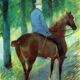 玛丽·卡萨特(Mary Cassatt)高清作品:Mr. Robert S. Cassatt on Horseback