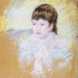 《有棕色头发的女孩》玛丽·卡萨特(Mary Cassatt)高清作品欣赏